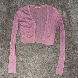 Baby Pink Crop Cardigan